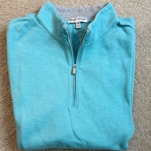 Peter Millar Men's Aqua Zip-Up Sweater